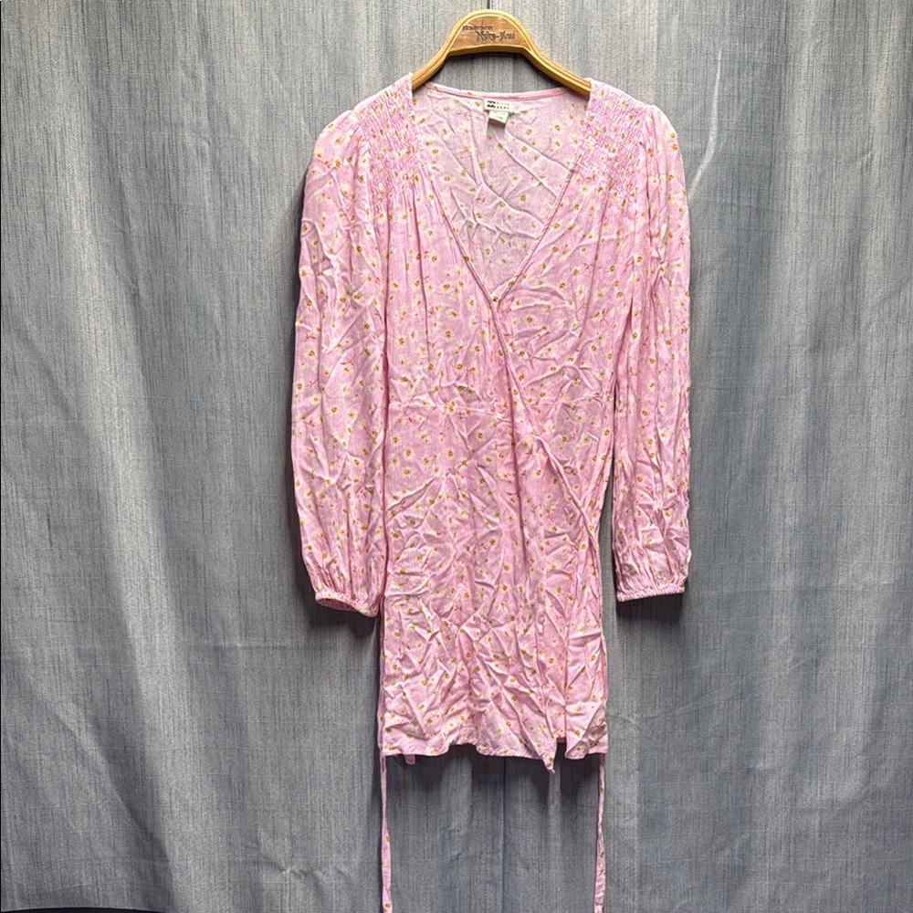 Billabong Floral Pink Wrap Dress size small